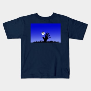 Rising Hand From Grave creepy horror zombie Kids T-Shirt